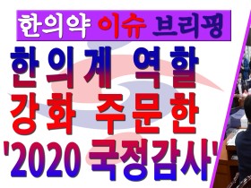 [한의약 이슈 브리핑]한의계 역할 강화 주문한 '2020 국정감사'