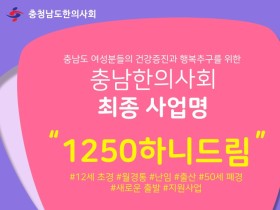 충남지부 여성건강지원사업 명칭은 '1250 하니드림'