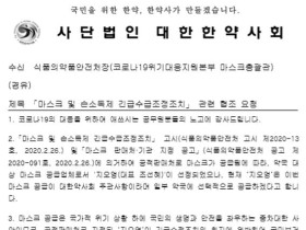 한약사회, 마스크 공적판매처 지오영컨소시엄 대해 문제 제기