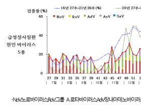 노로바이러스 감염 환자 한 달 새 2배↑