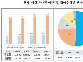 65세 이상 노년층 장애인 비율 지속 증가