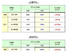 연매출 3억 이하 한의원 등 가맹점 카드 수수료율 0.5%로 인하