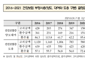 최근 6년간 건보 명의도용 적발 횟수 23만3000건