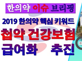 2019 한의약 핵심 키워드, 첩약 건강보험 급여화 추진