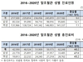 지난해 말초혈관 진료인원 23만7천명…연평균 2.2% 증가