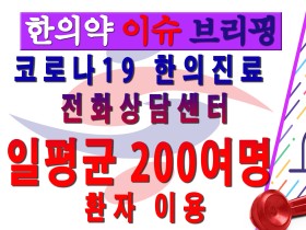 코로나19 한의진료 전화상담센터, 일평균 200여명 환자 이용