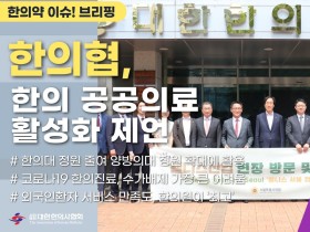 [한의약 이슈 브리핑] 한의협, 서울시의회에 한의 공공의료 활성화 제언