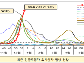 인플루엔자 환자 발생, 2016년 이후 최고치