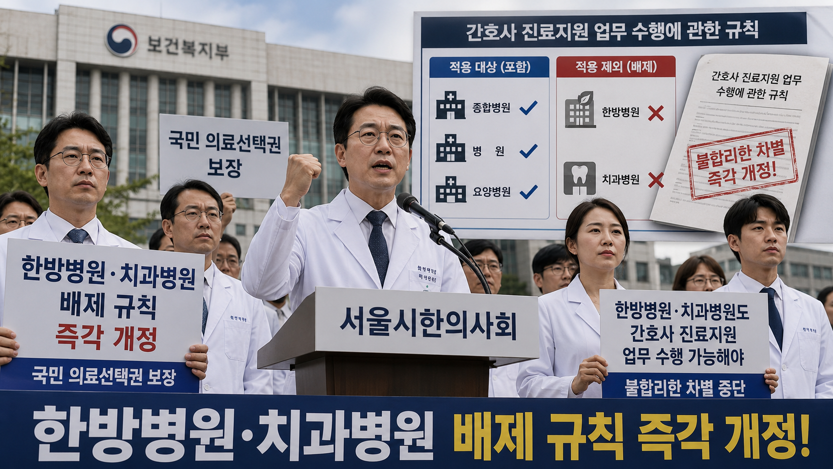 한방·치과 병원, 간호사 진료지원업무 수행기관서 배제