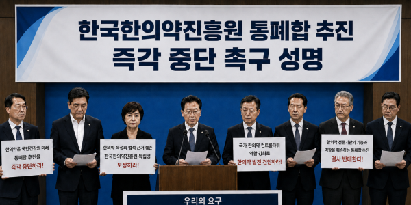 “한의약 미래 포기하는 한국한의약진흥원 통폐합 절대 반대!”