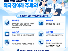 한의학연, ‘2025년 기준 한의약산업실태조사’ 실시